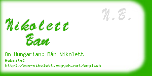 nikolett ban business card
